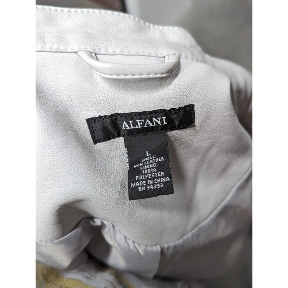 Alfani Large Grey Faux Leather Moto Jacket - Picture 9 of 9